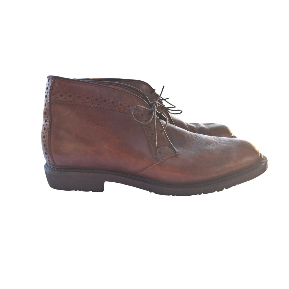 Allen Edmonds Bellevue Brown Leather Brogue Chukka Boots Mens 9 D Made in USA